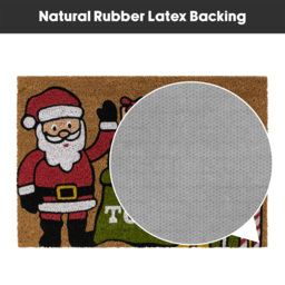 JVL Latex Backed Coir Santa Entrance Doormat 40 x 58cm - Size: 58.0 cm x 40.0 cm x 1.5 cmcm - Multi - Wilko - thumbnail 5