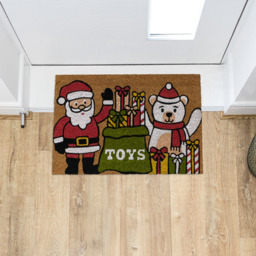 JVL Latex Backed Coir Santa Entrance Doormat 40 x 58cm - Size: 58.0 cm x 40.0 cm x 1.5 cmcm - Multi - Wilko - thumbnail 3