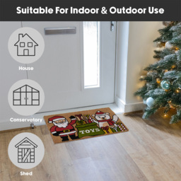 JVL Latex Backed Coir Santa Entrance Doormat 40 x 58cm - Size: 58.0 cm x 40.0 cm x 1.5 cmcm - Multi - Wilko - thumbnail 6