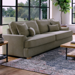 Alba City 4 Seater Fossil Fabric Sofa - Brown - Wilko - thumbnail 1