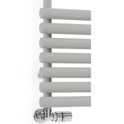 Terma Rolo Towel 2002BTU Salt n Pepper Heated Towel Rail 590 x 900mm - Size: 59 x 90 x 12.7cm - Grey - Wilko - thumbnail 4
