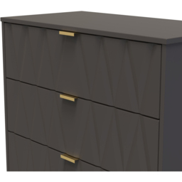 Crowndale Las Vegas 3 Drawer Graphite Deep Chest of Drawers Ready Assembled - Grey - Wilko - thumbnail 6