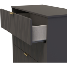 Crowndale Las Vegas 3 Drawer Graphite Deep Chest of Drawers Ready Assembled - Grey - Wilko - thumbnail 7