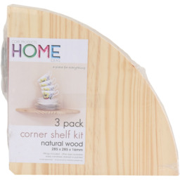 Pine Corner Shelf Kit 3 Pack - Size: 28 x 10 x 29cm - Wilko - thumbnail 3