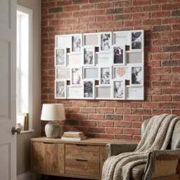 Hendon Grey 24 Aperture Collage Photo Frame - Size: A6 - White - The Port. Co Gallery - Wilko - thumbnail 7