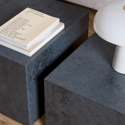 Florence Dice Black Ocean Rough Paper Square Coffee Table Set of 2 - Size: 40 x 58 x 58cm - Furniture To Go - Wilko - thumbnail 7