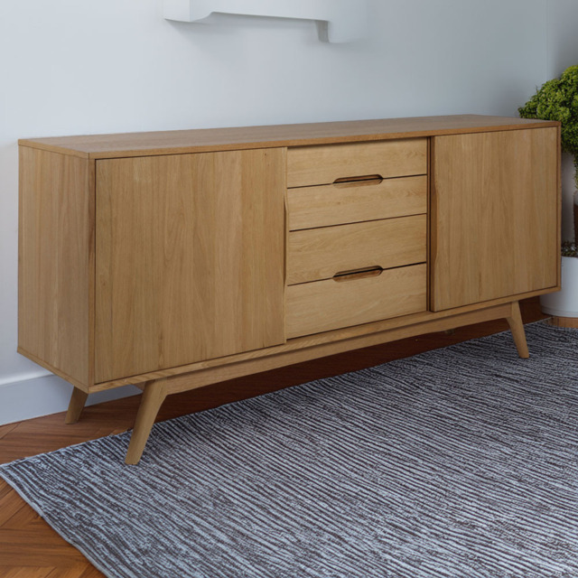 Florence Marte 2 Door 4 Drawer Oak Sideboard - Brown - Furniture To Go - Wilko - image 1
