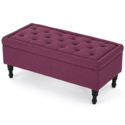 FWStyle Dark Fuchsia Upholstered Lift Up Ottoman Storage Bench - Size: 43.8 x 103.5 x 48.9cm - Purple - Wilko - thumbnail 3