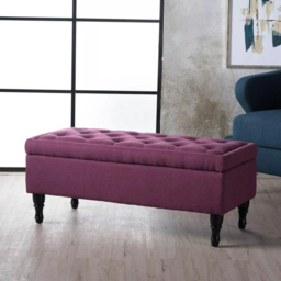 FWStyle Dark Fuchsia Upholstered Lift Up Ottoman Storage Bench - Size: 43.8 x 103.5 x 48.9cm - Purple - Wilko - thumbnail 7