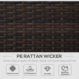 Outsunny Brown Rattan Armchair with Cushion - Size: 1 Seater - Wilko - thumbnail 5