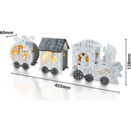 Xmas Haus Festive Led Wooden Train - Size: 137 x 355 x 80cm - White - Wilko - thumbnail 7