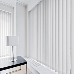 Caecus Dimout Patterned Long Drop Vertical Blind Complete White 60 x 240cm - Size: 240 x 60 x 5cm - Wilko