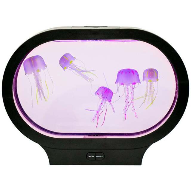 ValueLights Jellyfish Colour Changing Aquarium Table Lamp - Size: 23 x 7.7 x 31cm - Black - Wilko - image 1