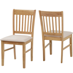 Seconique Oxford 4 Seater Extending Dining Set Natural Oak and Mink Microsuede - Brown - Wilko - thumbnail 5