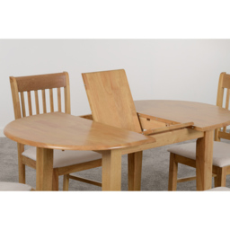 Seconique Oxford 4 Seater Extending Dining Set Natural Oak and Mink Microsuede - Brown - Wilko - thumbnail 7