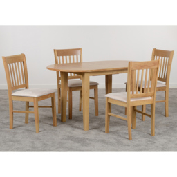 Seconique Oxford 4 Seater Extending Dining Set Natural Oak and Mink Microsuede - Brown - Wilko - thumbnail 6