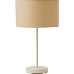 ValueLights Charlie Cream Drum Shade White Table Lamp and Bulb - Size: 43 x 25 x 25cm - Wilko