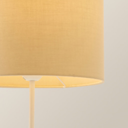 ValueLights Charlie Cream Drum Shade White Table Lamp and Bulb - Size: 43 x 25 x 25cm - Wilko - thumbnail 4