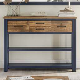 Baumhaus Splash of Blue 4 Drawer 2 Shelf Wooden Blue Low Bookcase - Wilko - thumbnail 1