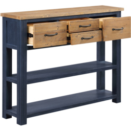 Baumhaus Splash of Blue 4 Drawer 2 Shelf Wooden Blue Low Bookcase - Wilko - thumbnail 4