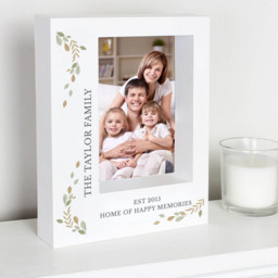 Personalised Memento Personalised Fresh Botanical Box Photo Frame 5 x 7 inch - White - Wilko - thumbnail 4