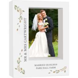 Personalised Memento Personalised Fresh Botanical Box Photo Frame 5 x 7 inch - White - Wilko
