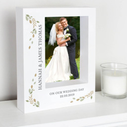 Personalised Memento Personalised Fresh Botanical Box Photo Frame 5 x 7 inch - White - Wilko - thumbnail 3