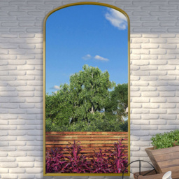MirrorOutlet The Angustus Gold Metal Arched Garden Wall Mirror 200 x 100cm - Size: 200 x 100 x 3cm - Wilko - thumbnail 3