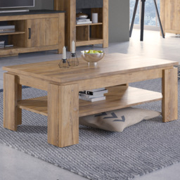 Florence Chestnut and Matera Grey Large Coffee Table - Size: 67 x 110 x 43cm - Brown - Furniture to Go - Wilko - thumbnail 1
