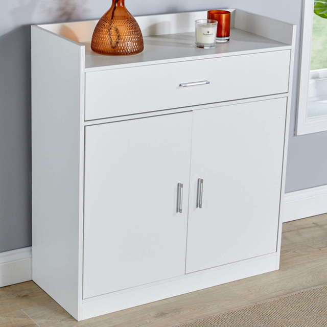 Home Source Novora 2 Door White Shoe Cabinet - Size: 90 x 82 x 34cm - Wilko - image 1
