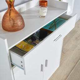 Home Source Novora 2 Door White Shoe Cabinet - Size: 90 x 82 x 34cm - Wilko - thumbnail 5