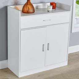 Home Source Novora 2 Door White Shoe Cabinet - Size: 90 x 82 x 34cm - Wilko - thumbnail 1