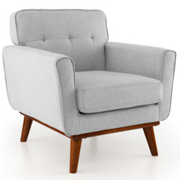 Costway Grey Padded Accent Armchair - Size: Single - Wilko - thumbnail 3
