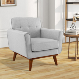 Costway Grey Padded Accent Armchair - Size: Single - Wilko - thumbnail 4