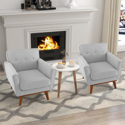 Costway Grey Padded Accent Armchair - Size: Single - Wilko - thumbnail 5