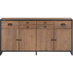 Baumhaus Ooki 4 Door 6 Drawer Sideboard - Brown - Wilko - thumbnail 4