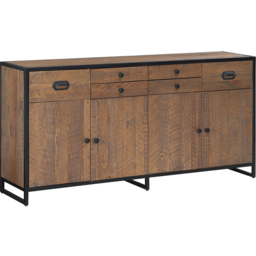 Baumhaus Ooki 4 Door 6 Drawer Sideboard - Brown - Wilko - thumbnail 3