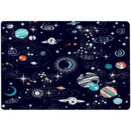 Benjamin Tate Design Faux Wool Large Space Galaxy Constellation Rug 200 x 140cm - Size: 200 x 140 x 1cm - Blue - Wilko - thumbnail 1