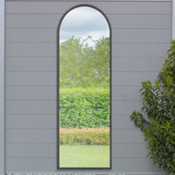 MirrorOutlet The Arcus Black Framed Arched Garden Wall Mirror 180 x 60cm - Size: 180 x 60 x 3cm - Wilko - thumbnail 3