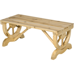 Outsunny 2 Seater Natural Wood Effect Outdoor Bench - Brown - Wilko - thumbnail 3