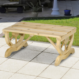 Outsunny 2 Seater Natural Wood Effect Outdoor Bench - Brown - Wilko