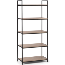 Julian Bowen Tribeca 5 Shelves Sonoma Oak Tall Bookcase - Size: 5 Shelf - Black - Wilko - thumbnail 3