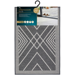 JVL Expression Stripe Rubber Backed Door Mat and Runner Set - Size: 75 x 50 x 5cm - Grey - Wilko - thumbnail 6