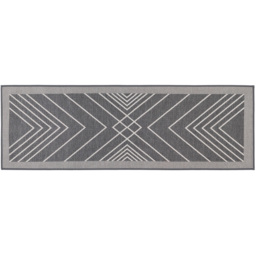 JVL Expression Stripe Rubber Backed Door Mat and Runner Set - Size: 75 x 50 x 5cm - Grey - Wilko - thumbnail 3