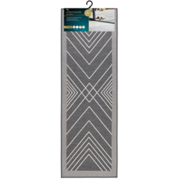JVL Expression Stripe Rubber Backed Door Mat and Runner Set - Size: 75 x 50 x 5cm - Grey - Wilko - thumbnail 5