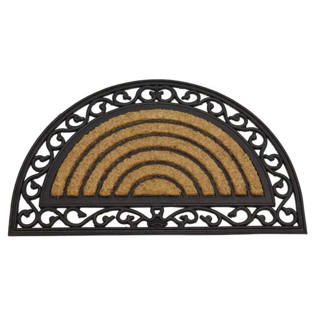 JVL Karina Moon Rubber Doormat 45 x 75cm - Black - JVL Homewares - Wilko - image 1