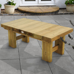 Forest Garden Low-Level Sleeper 1.2m Table - Size: 2 Seater - Brown - Wilko