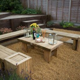 Forest Garden Low-Level Sleeper 1.2m Table - Size: 2 Seater - Brown - Wilko - thumbnail 4