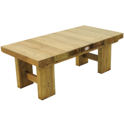 Forest Garden Low-Level Sleeper 1.2m Table - Size: 2 Seater - Brown - Wilko - thumbnail 3