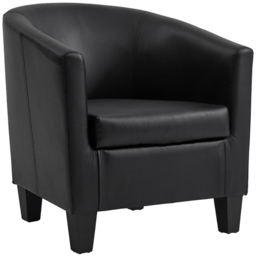 Home Detail Canberra Black PU Leather Tub Chair - Size: Single - Wilko - thumbnail 3